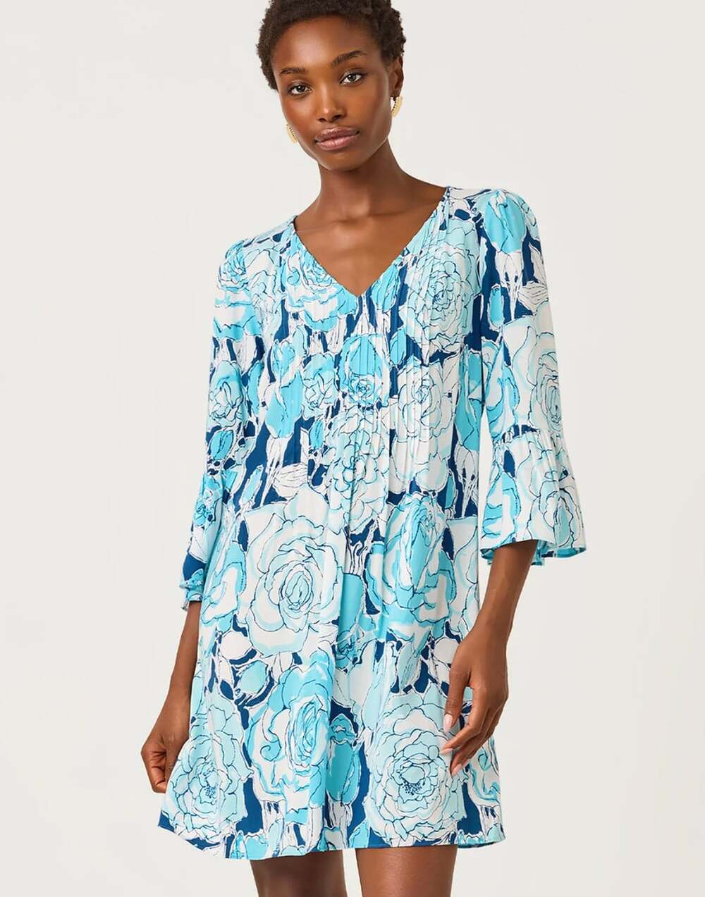 Lilly Pulitzer Danika 3/4 Sleeve Tunic in Capri Blue Rosanna Size 6